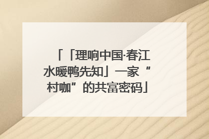 「理响中国·春江水暖鸭先知」一家“村咖”的共富密码