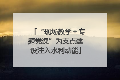“现场教学＋专题党课”为支点建设注入水利动能