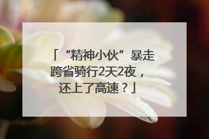 “精神小伙”暴走跨省骑行2天2夜，还上了高速？