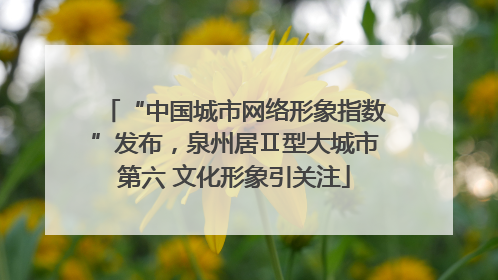“中国城市网络形象指数”发布，泉州居Ⅱ型大城市第六 文化形象引关注