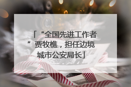 “全国先进工作者”贾牧樵，担任边境城市公安局长