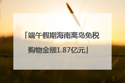 端午假期海南离岛免税购物金额1.87亿元