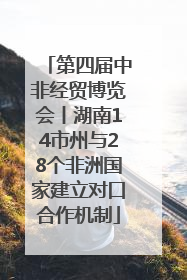 第四届中非经贸博览会丨湖南14市州与28个非洲国家建立对口合作机制