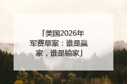 美国2026年军费草案：谁是赢家，谁是输家