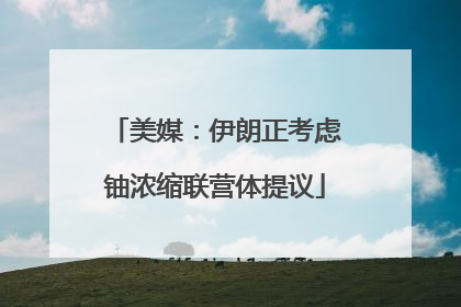 美媒：伊朗正考虑铀浓缩联营体提议
