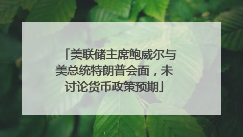 美联储主席鲍威尔与美总统特朗普会面，未讨论货币政策预期