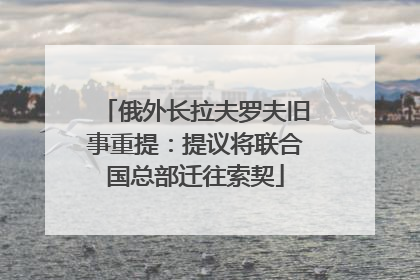 俄外长拉夫罗夫旧事重提：提议将联合国总部迁往索契
