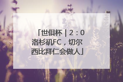 世俱杯｜2：0洛杉矶FC，切尔西比拜仁会做人