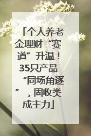 个人养老金理财“赛道”升温！35只产品“同场角逐”，固收类成主力