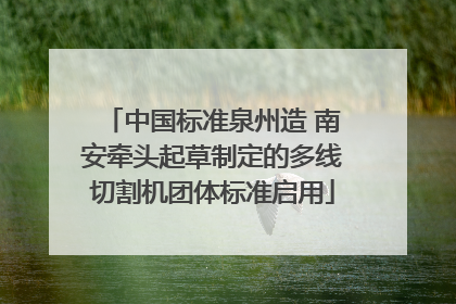 中国标准泉州造 南安牵头起草制定的多线切割机团体标准启用