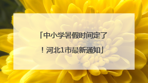 中小学暑假时间定了！河北1市最新通知