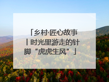 乡村·匠心故事丨时光里游走的针脚“虎虎生风”