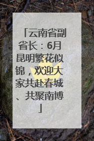 云南省副省长：6月昆明繁花似锦，欢迎大家共赴春城、共聚南博