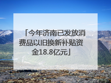 今年济南已发放消费品以旧换新补贴资金18.8亿元