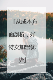 从成本方面剖析，好特卖加盟优势
