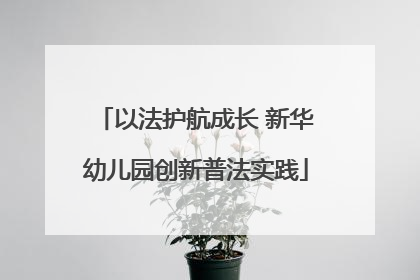 以法护航成长 新华幼儿园创新普法实践
