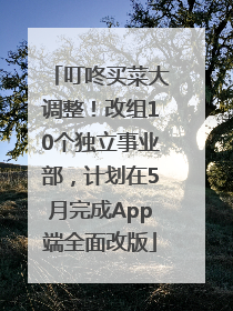 叮咚买菜大调整！改组10个独立事业部，计划在5月完成App端全面改版