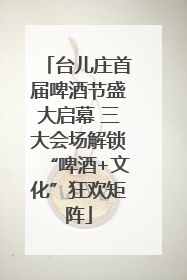 台儿庄首届啤酒节盛大启幕 三大会场解锁“啤酒+文化”狂欢矩阵