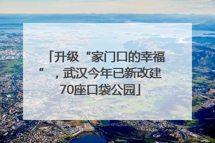 升级“家门口的幸福”，武汉今年已新改建70座口袋公园