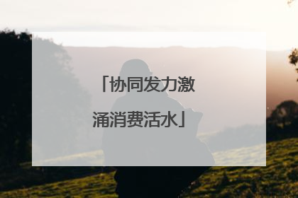 协同发力激涌消费活水