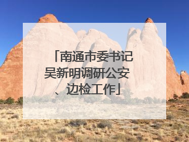 南通市委书记吴新明调研公安、边检工作