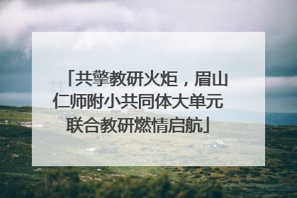 共擎教研火炬，眉山仁师附小共同体大单元联合教研燃情启航