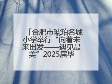 合肥市琥珀名城小学举行“向着未来出发——遇见最美”2025届毕业典礼