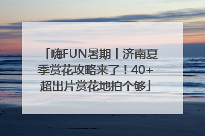嗨FUN暑期丨济南夏季赏花攻略来了！40+超出片赏花地拍个够