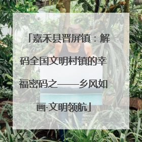 嘉禾县晋屏镇：解码全国文明村镇的幸福密码之——乡风如画·文明领航