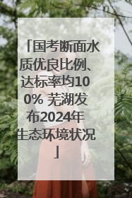 国考断面水质优良比例、达标率均100% 芜湖发布2024年生态环境状况