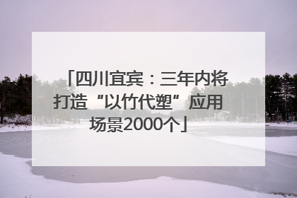 四川宜宾：三年内将打造“以竹代塑”应用场景2000个