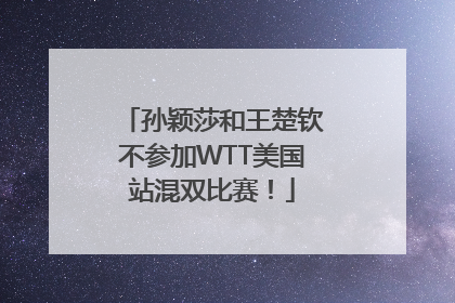 孙颖莎和王楚钦不参加WTT美国站混双比赛！
