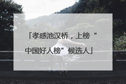 孝感池汉桥，上榜“中国好人榜”候选人
