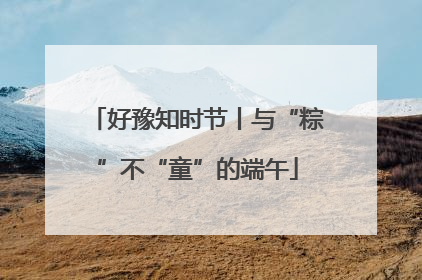 好豫知时节丨与“粽”不“童”的端午