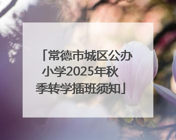 常德市城区公办小学2025年秋季转学插班须知