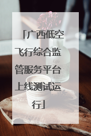 广西低空飞行综合监管服务平台上线测试运行