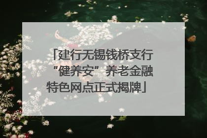建行无锡钱桥支行“健养安”养老金融特色网点正式揭牌