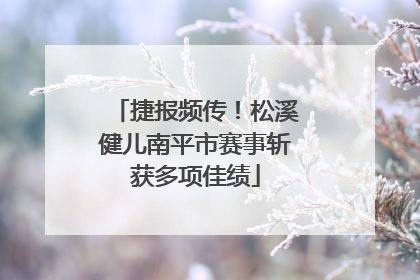 捷报频传！松溪健儿南平市赛事斩获多项佳绩