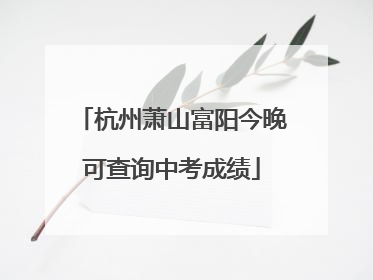 杭州萧山富阳今晚可查询中考成绩