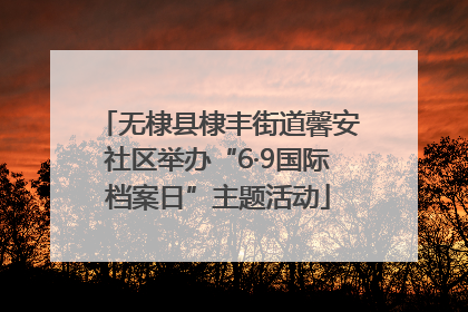 无棣县棣丰街道馨安社区举办“6·9国际档案日”主题活动