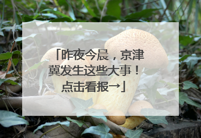 昨夜今晨，京津冀发生这些大事！点击看报→