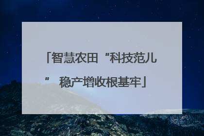 智慧农田“科技范儿” 稳产增收根基牢