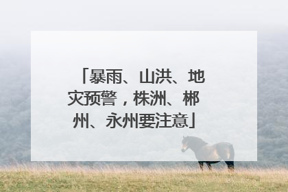 暴雨、山洪、地灾预警，株洲、郴州、永州要注意