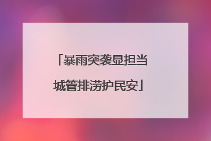 暴雨突袭显担当 城管排涝护民安