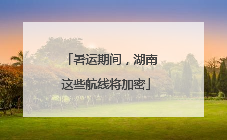 暑运期间，湖南这些航线将加密