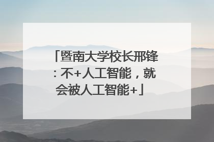 暨南大学校长邢锋：不+人工智能，就会被人工智能+