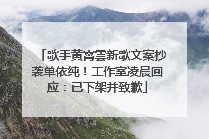 歌手黄霄雲新歌文案抄袭单依纯！工作室凌晨回应：已下架并致歉