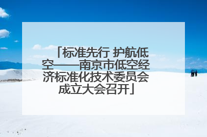 标准先行 护航低空——南京市低空经济标准化技术委员会成立大会召开