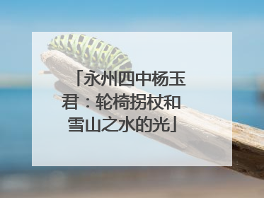 永州四中杨玉君：轮椅拐杖和雪山之水的光