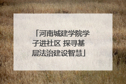 河南城建学院学子进社区 探寻基层法治建设智慧